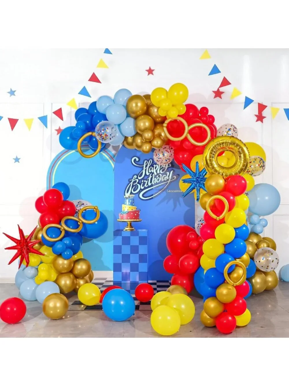 Cartoon Hedgehog Balloon Column Kit - 2 Sets, 130PCS Colorful Balloons for